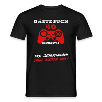 40 Geburtstag Gaming Controller 40 Jahre Spruch - Männer T-Shirt - Schwarz - Vorne - AI Model Male 178 light (178cm)