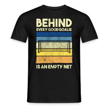 Gardien de but de soccer Gardien de but de soccer Entraîneur de fans - T-shirt homme - noir - Devant - AI Model Male 178 light (178cm)
