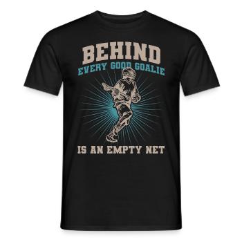 Lacrosse Goalkeeper LAX Goalie Player Fan Coach - Men's T-Shirt - black - Front - AI Model Male 178 light (178cm)
