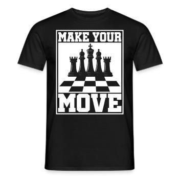 Tournoi de joueurs d’échecs pour esprits intelligents - T-shirt homme - noir - Devant - AI Model Male 178 light (178cm)