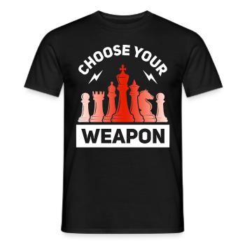 Tournoi de joueurs d’échecs pour esprits intelligents - T-shirt homme - noir - Devant - AI Model Male 178 light (178cm)