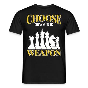 Tournoi de joueurs d’échecs pour esprits intelligents - T-shirt homme - noir - Devant - AI Model Male 178 light (178cm)