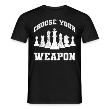 Tournoi de joueurs d’échecs pour esprits intelligents - T-shirt homme - noir - Devant - AI Model Male 178 light (178cm)