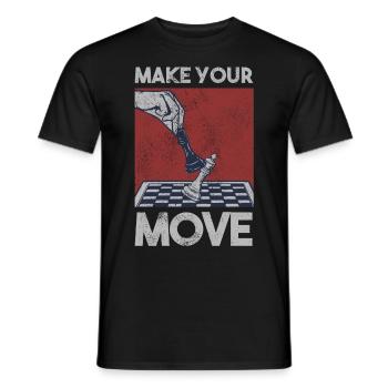 Chess Chess Player Tournament for Clever Minds - Men's T-Shirt - black - Front - AI Model Male 178 light (178cm)