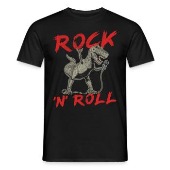 Musique Dinosaure, Concert, Festival Rock 'n' Roll - T-shirt homme - noir - Devant - AI Model Male 178 light (178cm)