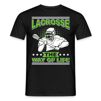 Lacrosse LAX Club Team Players Coaches Fans Coach - Men's T-Shirt - black - Front - AI Model Male 178 light (178cm)