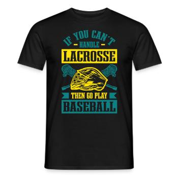 Lacrosse LAX Club Team Players Coaches Fans Coach - Men's T-Shirt - black - Front - AI Model Male 178 light (178cm)