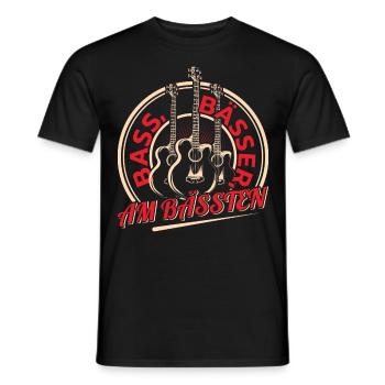 Bassisten, Bassgitarristen Gitarristen Bass - Männer T-Shirt - Schwarz - Vorne - AI Model Male 178 light (178cm)