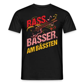 Bassisten, Bassgitarristen Gitarristen Bass - Männer T-Shirt - Schwarz - Vorne - AI Model Male 178 light (178cm)