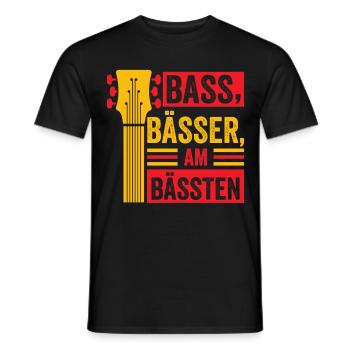 Bassisten, Bassgitarristen Gitarristen Bass - Männer T-Shirt - Schwarz - Vorne - AI Model Male 178 light (178cm)
