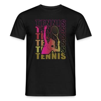 Vêtements pour joueurs de tennis Tennis Femmes Filles - T-shirt homme - noir - Devant - AI Model Male 178 light (178cm)
