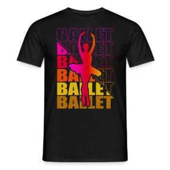 Ballet, Ballerine, Fille, Fille, Danse - T-shirt homme - noir - Devant - AI Model Male 178 light (178cm)