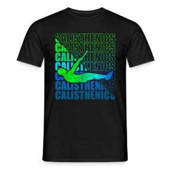 Calisthenics Street Workout Gymnastics Fitness - Men's T-Shirt - black - Front - AI Model Male 178 light (178cm)