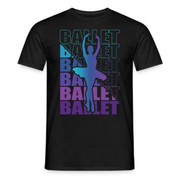 Ballet, Ballerine, Fille, Fille, Danse - T-shirt homme - noir - Devant - AI Model Male 178 light (178cm)