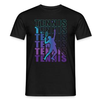 Clothing outfit for tennis players Club Tennis - Men's T-Shirt - black - Front - AI Model Male 178 light (178cm)