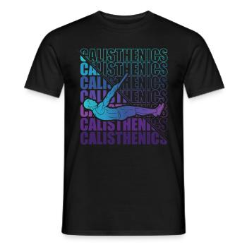 Calisthenics Street Workout Gymnastics Fitness - Men's T-Shirt - black - Front - AI Model Male 178 light (178cm)