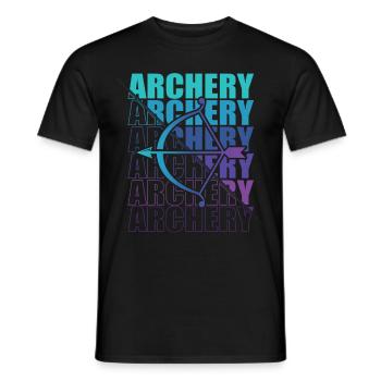 Bogensport Bogenschütze Bogenschießen Pfeil Bogen - Männer T-Shirt - Schwarz - Vorne - AI Model Male 178 light (178cm)