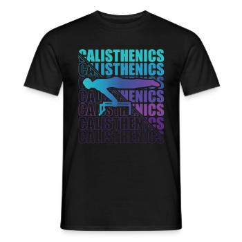 Calisthenics Street Workout Gymnastics Fitness - Men's T-Shirt - black - Front - AI Model Male 178 light (178cm)