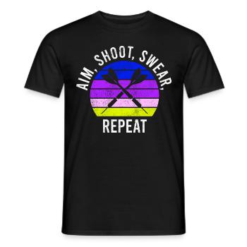 Fléchettes Sport Club, Jeu de fléchettes, Fléchettes Arrow Sport - T-shirt homme - noir - Devant - AI Model Male 178 light (178cm)