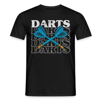 Darts Sports Club, Dartboard, Arrow Sport Darts - Men's T-Shirt - black - Front - AI Model Male 178 light (178cm)