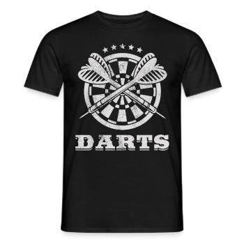Darts Sports Club, Dartboard, Arrow Sport Darts - Men's T-Shirt - black - Front - AI Model Male 178 light (178cm)