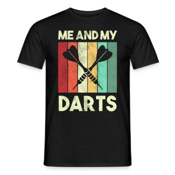 Darts Sports Club, Dartboard, Arrow Sport Darts - Men's T-Shirt - black - Front - AI Model Male 178 light (178cm)