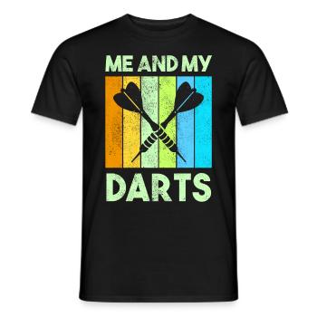 Darts Sport Verein, Dartscheibe, Pfeil Sport Dart - Männer T-Shirt - Schwarz - Vorne - AI Model Male 178 light (178cm)