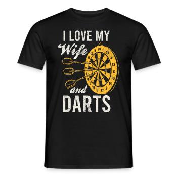 Fléchettes Sport Club, Jeu de fléchettes, Fléchettes Arrow Sport - T-shirt homme - noir - Devant - AI Model Male 178 light (178cm)