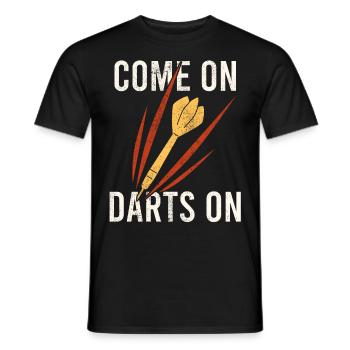 Darts Sports Club, Dartboard, Arrow Sport Darts - Men's T-Shirt - black - Front - AI Model Male 178 light (178cm)