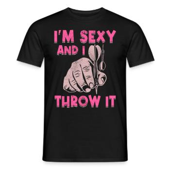 Darts Sports Club, Dartboard, Arrow Sport Darts - Men's T-Shirt - black - Front - AI Model Male 178 light (178cm)
