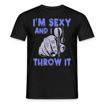 Darts Sports Club, Dartboard, Arrow Sport Darts - Men's T-Shirt - black - Front - AI Model Male 178 light (178cm)