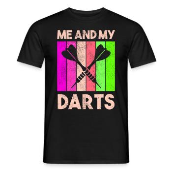 Darts Sports Club, Dartboard, Arrow Sport Darts - Men's T-Shirt - black - Front - AI Model Male 178 light (178cm)