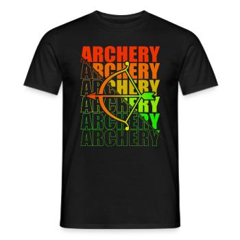Bogensport Bogenschütze Bogenschießen Pfeil Bogen - Männer T-Shirt - Schwarz - Vorne - AI Model Male 178 light (178cm)