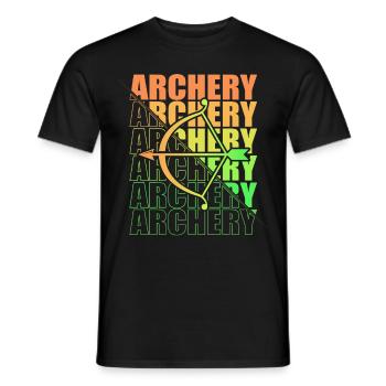 Bogensport Bogenschütze Bogenschießen Pfeil Bogen - Männer T-Shirt - Schwarz - Vorne - AI Model Male 178 light (178cm)