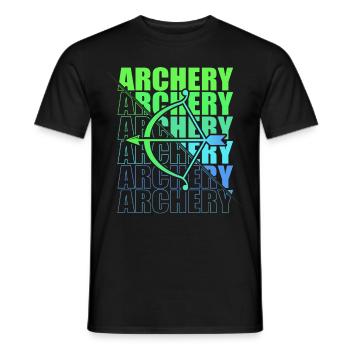 Bogensport Bogenschütze Bogenschießen Pfeil Bogen - Männer T-Shirt - Schwarz - Vorne - AI Model Male 178 light (178cm)