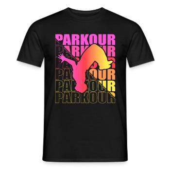 Parkour, Freerunning, Street Workout, Acrobatic - Männer T-Shirt - Schwarz - Vorne - AI Model Male 178 light (178cm)