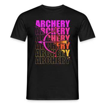 Bogensport Bogenschütze Bogenschießen Pfeil Bogen - Männer T-Shirt - Schwarz - Vorne - AI Model Male 178 light (178cm)