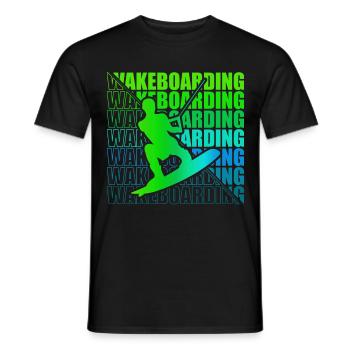 Wakeboard Wakeboarder Wakeboarding Freestyle DNA - Men's T-Shirt - black - Front - AI Model Male 178 light (178cm)