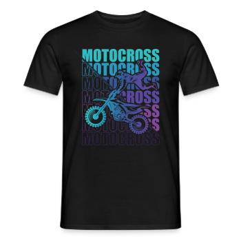 Motocross Enduro Motorcycle Freestyle Extreme Sport - Men's T-Shirt - black - Front - AI Model Male 178 light (178cm)