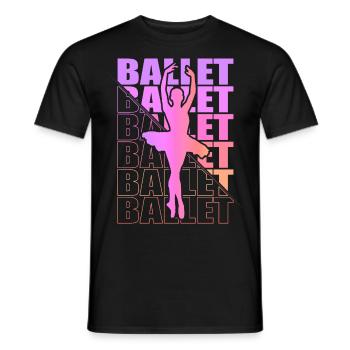 Ballet, Ballerine, Fille, Fille, Danse - T-shirt homme - noir - Devant - AI Model Male 178 light (178cm)