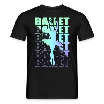 Ballet, Ballerine, Fille, Fille, Danse - T-shirt homme - noir - Devant - AI Model Male 178 light (178cm)