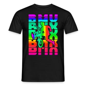 vintage bike outfit, bike urban freestyle bmx - Men's T-Shirt - black - Front - AI Model Male 178 light (178cm)