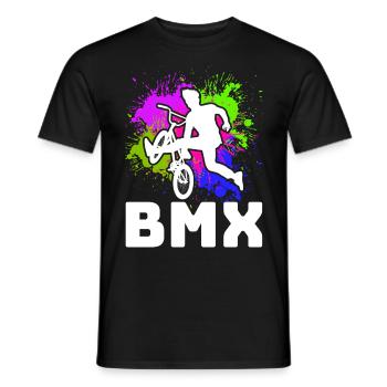 vintage bike outfit, bike urban freestyle bmx - Men's T-Shirt - black - Front - AI Model Male 178 light (178cm)