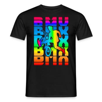 vintage bike outfit, bike urban freestyle bmx - Men's T-Shirt - black - Front - AI Model Male 178 light (178cm)