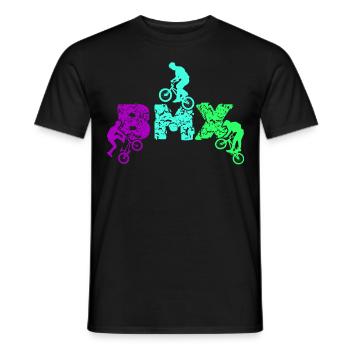 vintage bike outfit, bike urban freestyle bmx - Men's T-Shirt - black - Front - AI Model Male 178 light (178cm)