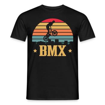 vintage bike outfit, bike urban freestyle bmx - Men's T-Shirt - black - Front - AI Model Male 178 light (178cm)