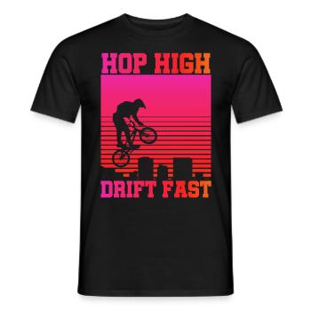 vintage bike outfit, bike urban freestyle bmx - Men's T-Shirt - black - Front - AI Model Male 178 light (178cm)