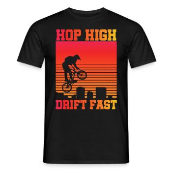 vintage bike outfit, bike urban freestyle bmx - Men's T-Shirt - black - Front - AI Model Male 178 light (178cm)