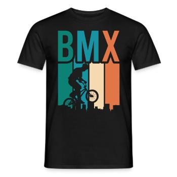 vintage bike outfit, bike urban freestyle bmx - Men's T-Shirt - black - Front - AI Model Male 178 light (178cm)