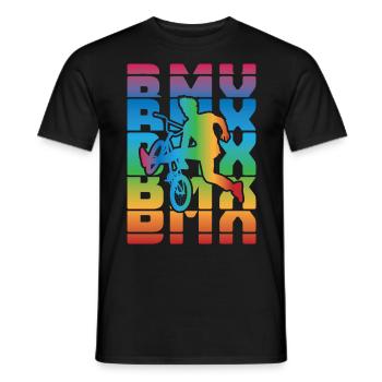 vintage bike outfit, bike urban freestyle bmx - Men's T-Shirt - black - Front - AI Model Male 178 light (178cm)